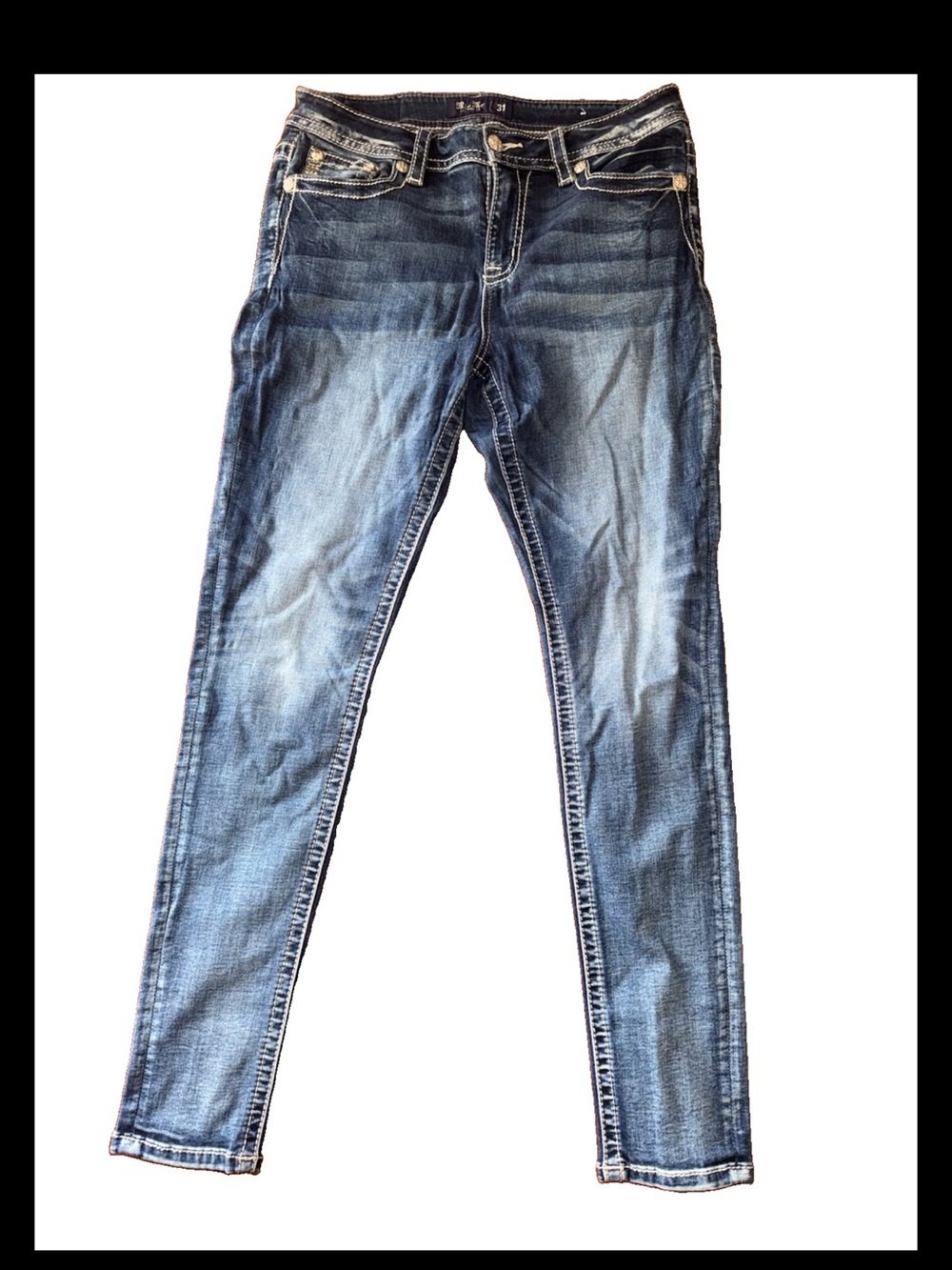 Miss Me Mid Rise Skinny Dark Wash Women Jeans Size 31